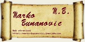 Marko Bunanović vizit kartica